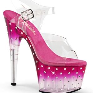 Sz 10 Pleaser stiletto sandal. Gorgeous purple ombré color with intact stones.